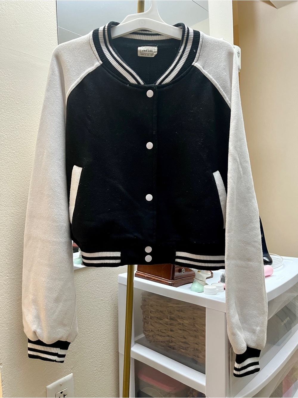 Reflex Black and White Varsity Jacket